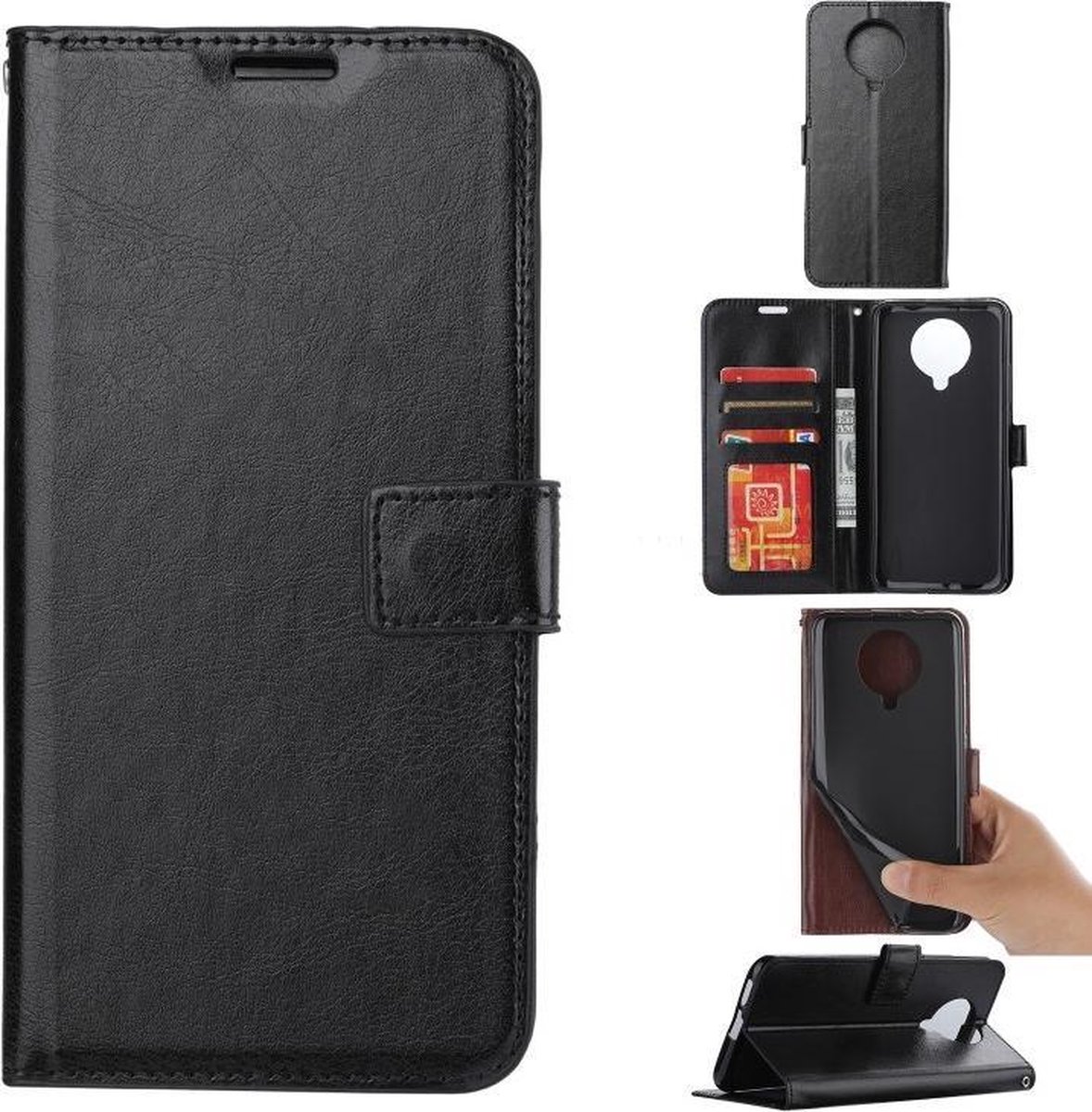 Portemonnee Book Case Hoesje Geschikt voor: Xiaomi Poco F2 Pro - zwart