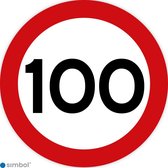 Simbol - Stickers 100 km - Maximaal 100 km/u - Duurzame Kwaliteit - Formaat ø 25 cm.