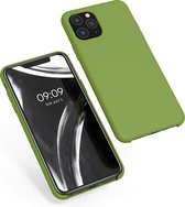 kwmobile telefoonhoesje voor Apple iPhone 11 Pro - Hoesje met siliconen coating - Smartphone case in pastel-olijfgroen