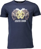 Roberto Cavalli T-shirt Blauw XL Heren