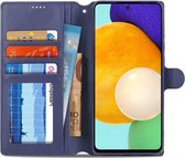 AZNS Samsung Galaxy A52 / A52S Hoesje Book Case Kunst Leer Blauw