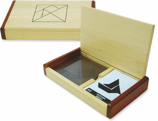 HOT Games tangram houten puzzelspel dubbel kist 60 voorbeelden.