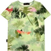 HEBE - t-shirt - palmenprint - groen - Maat 110/116