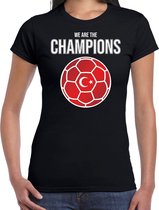 Turkije EK/ WK supporter t-shirt - we are the champions met Turkse voetbal - zwart - dames - kleding / shirt XS