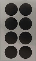 5x pakjes van 32x Zwarte ronde sticker etiketten 25 mm - Kantoor/home office stickers