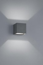 TRIO, Wand lamp, Adaja incl. 2 x LED,SMD,3,0 Watt,3000K,240 Lm. Armatuur: Gegoten aluminium, Antraciet L:8,0cm, H:8,0cm, Ø:8,0cm Lichtpunt boven en onder,Wand montage,IP54
