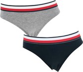 Tommy Hilfiger - meisjes slip 2-pack flag blauw & grijs - 152/164