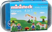 Ministeck Paarden 4in1 Plastic Doos 500 stukjes