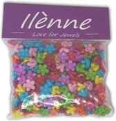 Ilènne - Bloemen kraaltjes / bedeltjes - gekleurde mix - Acryl - 11 mm - ca. 325 stuks