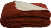 GAEVE | Zest - fleece deken - heerlijk zacht, warm plaid - Vacht flanel - Terra - 160 x 130 cm
