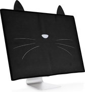 kwmobile hoes voor 20-22" Monitor - beschermhoes voor beeldscherm - Kat Miauw design - wit / zwart