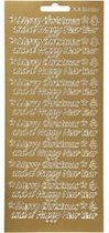 Stickers, vel 10x23 cm, goud, Merry Christmas and a Happy New Year, 1vel