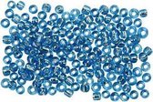 Rocailles, afm 8/0 , d: 3 mm, helder turquoise, 500gr, gatgrootte 0,6-1,0 mm