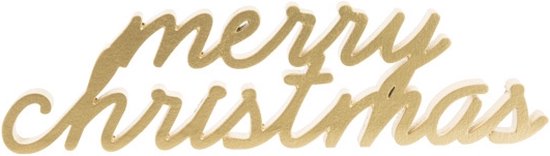 Houten letters - Merry Christmas - Goud - Kerstmis - Kerstversiering - Decoratie - Interieur