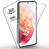 Samsung Galaxy S21 Hoesje Dual TPU Case hoesje - Galaxy S21 360° Cover 2 in 1 Case ( Voor en Achter) Transparant