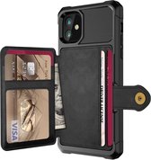 Apple iPhone 12/12 Pro Magnetic Card Holder Hybrid Telefoonhoesje - zwart