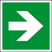 Nooduitgang bord richtingspijl - plexiglas Inclusief 4 afstandhouders 200 x 200 mm