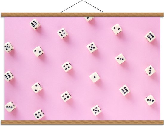 Schoolplaat – Roze Achtergrond met Dubbelstenen - 90x60cm Foto op Textielposter (Wanddecoratie op Schoolplaat)
