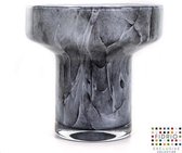 Design vaas Evoluon small - Fidrio NERO - glas, mondgeblazen bloemenvaas - diameter 18 cm hoogte 16,5 cm
