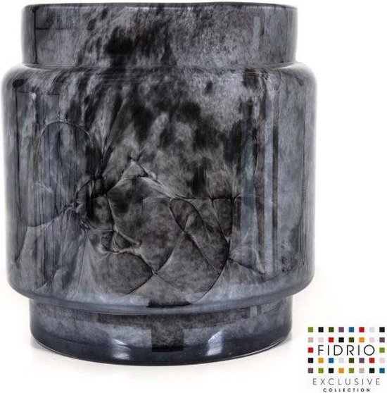 Design pot Puccini - Fidrio NERO - glas, mondgeblazen - diameter 17 cm hoogte 20,5 cm