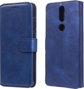 Voor Nokia 2.4 Classic Calf Texture PU + TPU horizontale lederen flip-hoes, met houder & kaartsleuven en portemonnee (blauw)