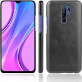 Voor Xiaomi Redmi 9 schokbestendige Litchi-textuur pc + PU-hoes (zwart)