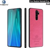 Voor Geschikt voor Xiaomi RedMi Note 8 Pro PINWUYO Pin Rui-serie Klassiek leer, PC + TPU + PU-leer Waterdicht en anti-val All-inclusive beschermende schaal (rood)