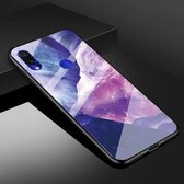 Voor Xiaomi Redmi Note 7 beschermhoes van marmerglas (Rock Purple)