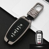 Auto Lichtgevende All-inclusive Zinklegering Sleutel Beschermhoes Sleutel Shell voor Haval C Stijl Smart 4-knop (Gun Metal)