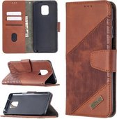 Voor Xiaomi Redmi Note 9 Pro Bijpassende Kleur Krokodil Textuur Horizontale Flip PU Lederen Case met Portemonnee & Houder & Kaartsleuven (Bruin)