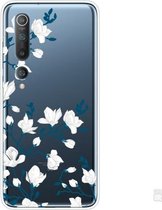 Voor Xiaomi Mi 10 5G schokbestendig geverfd transparant TPU beschermhoes (magnolia bloem)