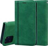 Voor iPhone 11 Pro Max Frosted Business Magnetische Horizontale Flip PU lederen tas met houder & kaartsleuf & lanyard (groen)