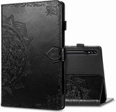 Voor Samsung Galaxy Tab S7 Halverwege Mandala Embossing Patroon Horizontale Flip PU Leather Case met Kaartsleuven & Houder & Pen Slot (Zwart)