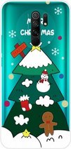 Voor Xiaomi Redmi 9 Christmas-serie Transparante TPU-beschermhoes (kerstboom met drie niveaus)