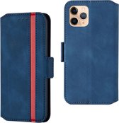 Voor iPhone 12 Pro Max Retro Frosted Oil Side Horizontale Flip PU lederen tas met houder en kaartsleuven (blauw)