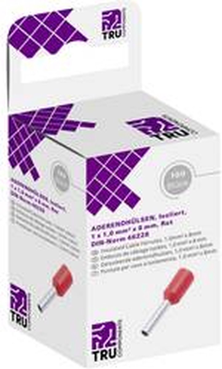 TRU COMPONENTS T1904C053 Adereindhulzen 1 mm² Deels geïsoleerd Rood 100 stuk(s)