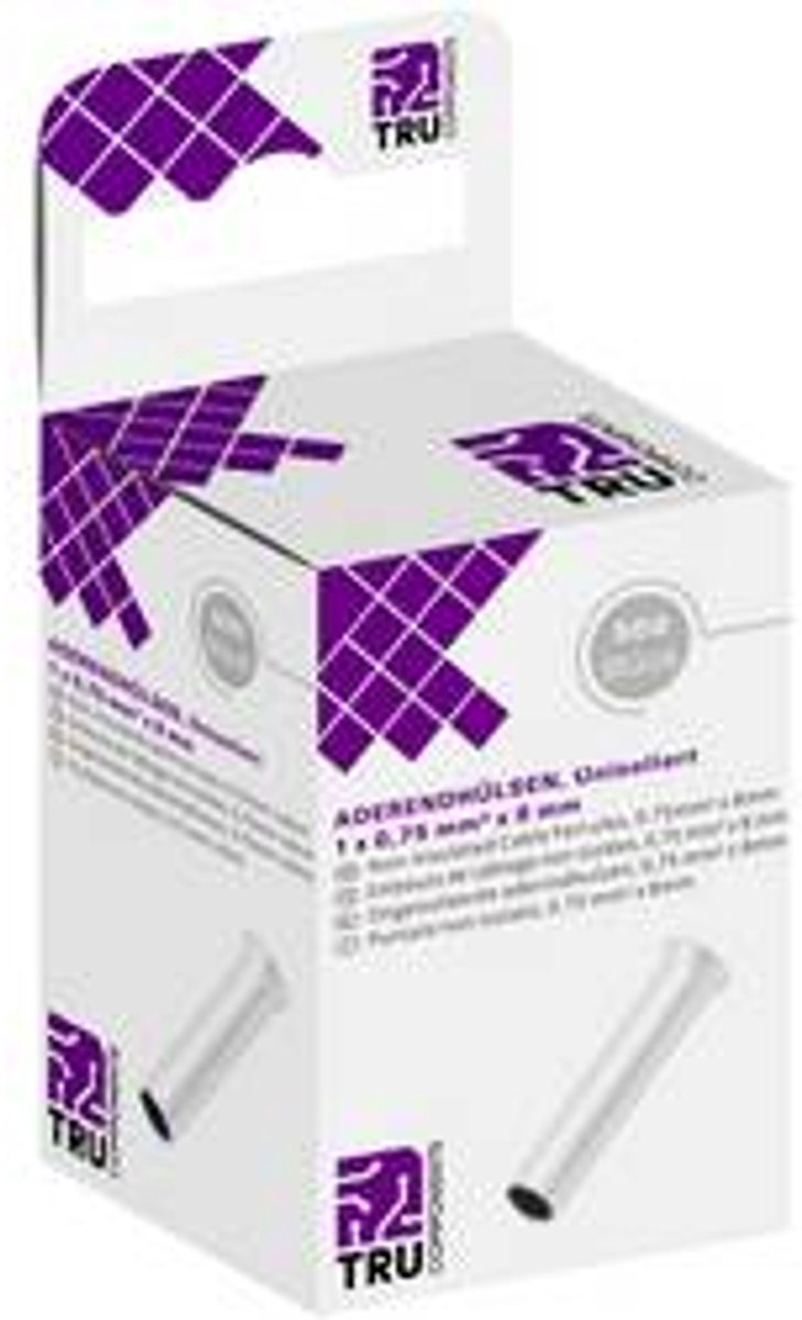 TRU COMPONENTS T1904C083 Adereindhulzen 0.75 mm² Ongeïsoleerd Zilver 500 stuk(s)