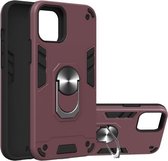 Voor iPhone 12/12 Pro 2 in 1 Armor Series PC + TPU beschermhoes met ringhouder (Wnie Red)