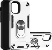 Voor iPhone 12 mini 2 in 1 Armor Series PC + TPU beschermhoes met ringhouder (zilver)