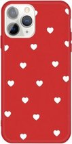 Voor iPhone 11 Pro Meerdere Love-hearts-patroon Colorful Frosted TPU-telefoonbeschermhoes (rood)
