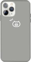 Voor iPhone 11 Pro Small Pig Pattern Colorful Frosted TPU telefoon beschermhoes (grijs)