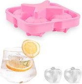 Silicone Ice Tray Ice Ball Mold Pompoen Ronde Ice Box Whiskey Beverage Ice Cube Mold (Rose Red)