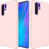 Effen kleur vloeibaar siliconen schokbestendig hoesje voor Huawei P30 Pro (roze)