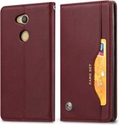 Kneed Skin Texture Horizontale Flip Leren Case voor Sony Xperia L2, met Fotolijst & Houder & Kaartsleuven & Portemonnee (Wijnrood)