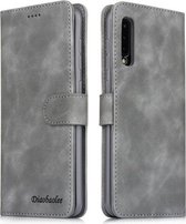 Voor Galaxy A30s / A50s Diaobaolee Pure Fresh Texture Horizontale Flip Leather Case, met houder & kaartsleuf & portemonnee & fotolijst (grijs)