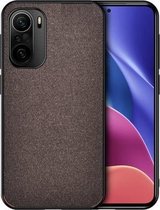 Voor Xiaomi Redmi K40 / K40 Pro / K40 Pro + schokbestendige stoffen textuur PC + TPU beschermhoes (bruin)