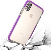 Voor iPhone X / XS mode transparante textuur anti-collision TPU beschermhoes (paars)
