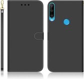 Voor Huawei P30 Lite / Nova 4e Geïmiteerd Spiegeloppervlak Horizontale Flip Leren Case met Houder & Kaartsleuven & Portemonnee & Lanyard (Zwart)