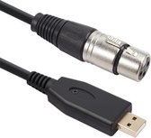 US18 USB naar XLR female microfoon opnamekabel, kabellengte: 2 m (zwart)