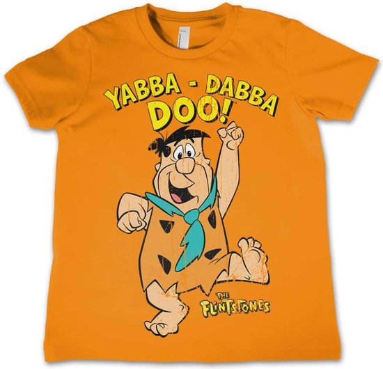 The Flintstones Kinder Tshirt -L- Yabba-Dabba-Doo Oranje